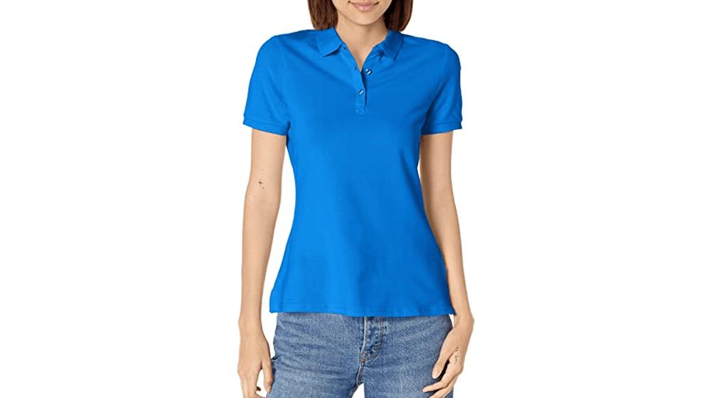 French Toast Women's Short Sleeve Stretch Pique Polo Shirt