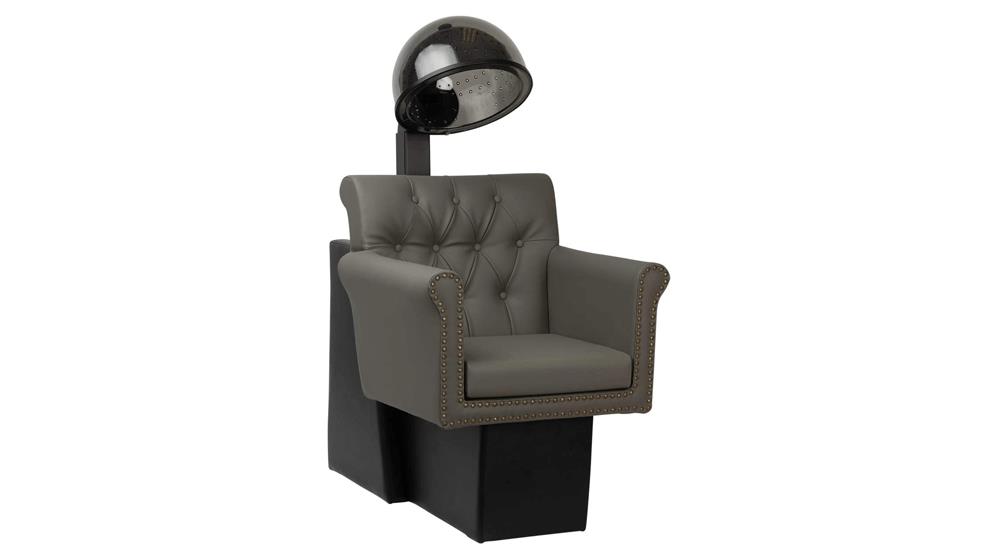 Buy-Rite Chelsea Hair Dryer Chair with Dryer Combination in Gray Vinyl for Salons