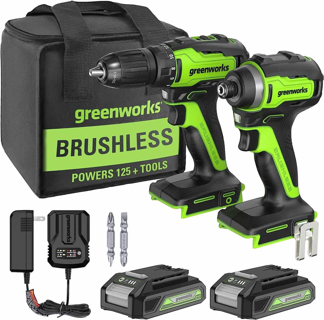 Greenworks 24V Brushless Cordless Drill + Impact Driver Combo