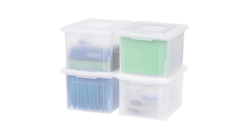 IRIS USA Letter & Legal Size Plastic Storage Bin Tote Organizing File Box with Durable and Secure Latching Lid