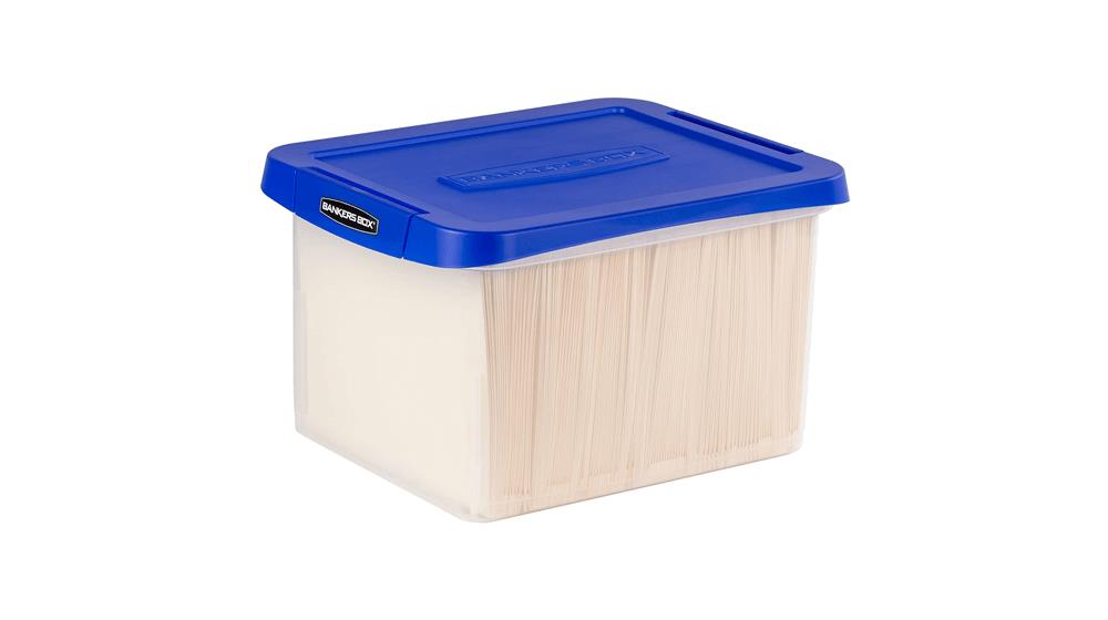 Bankers Box Heavy Duty Plastic File Storage Box with Hanging Rails