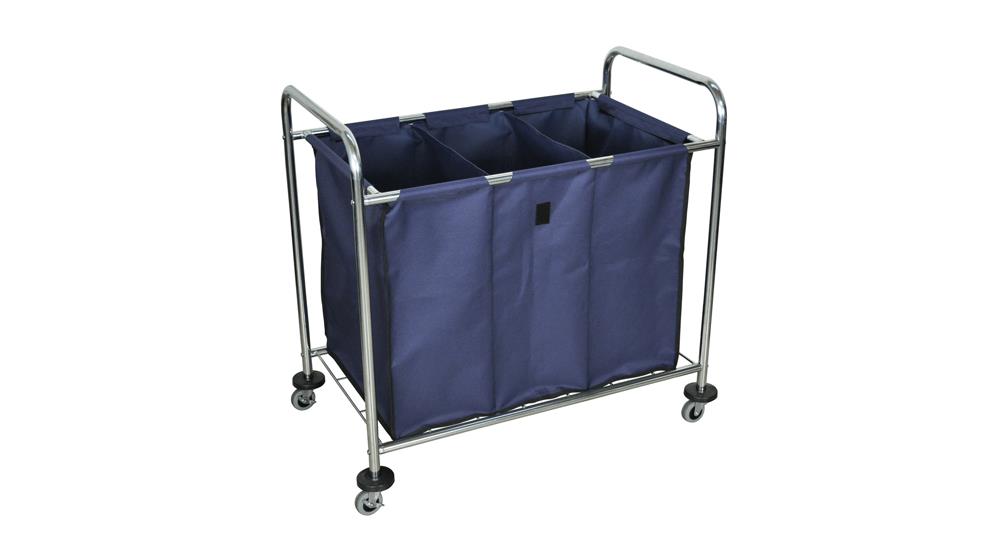 LUXOR HL15 Heavy Duty Industrial Laundry Sorter Cart with Triple Dividers