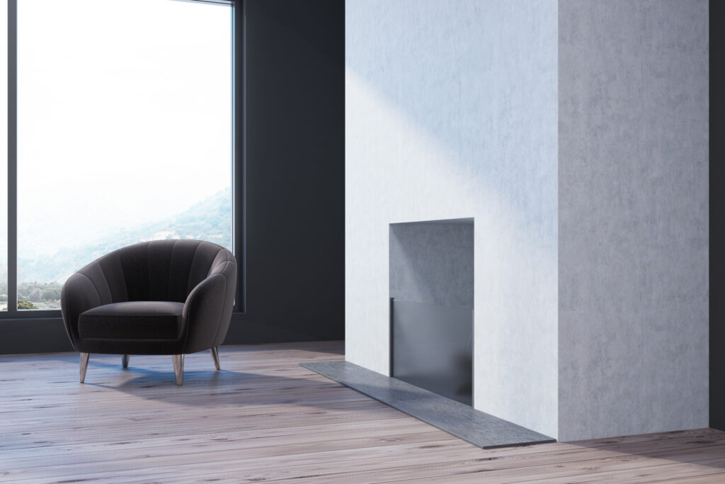 concrete fireplace