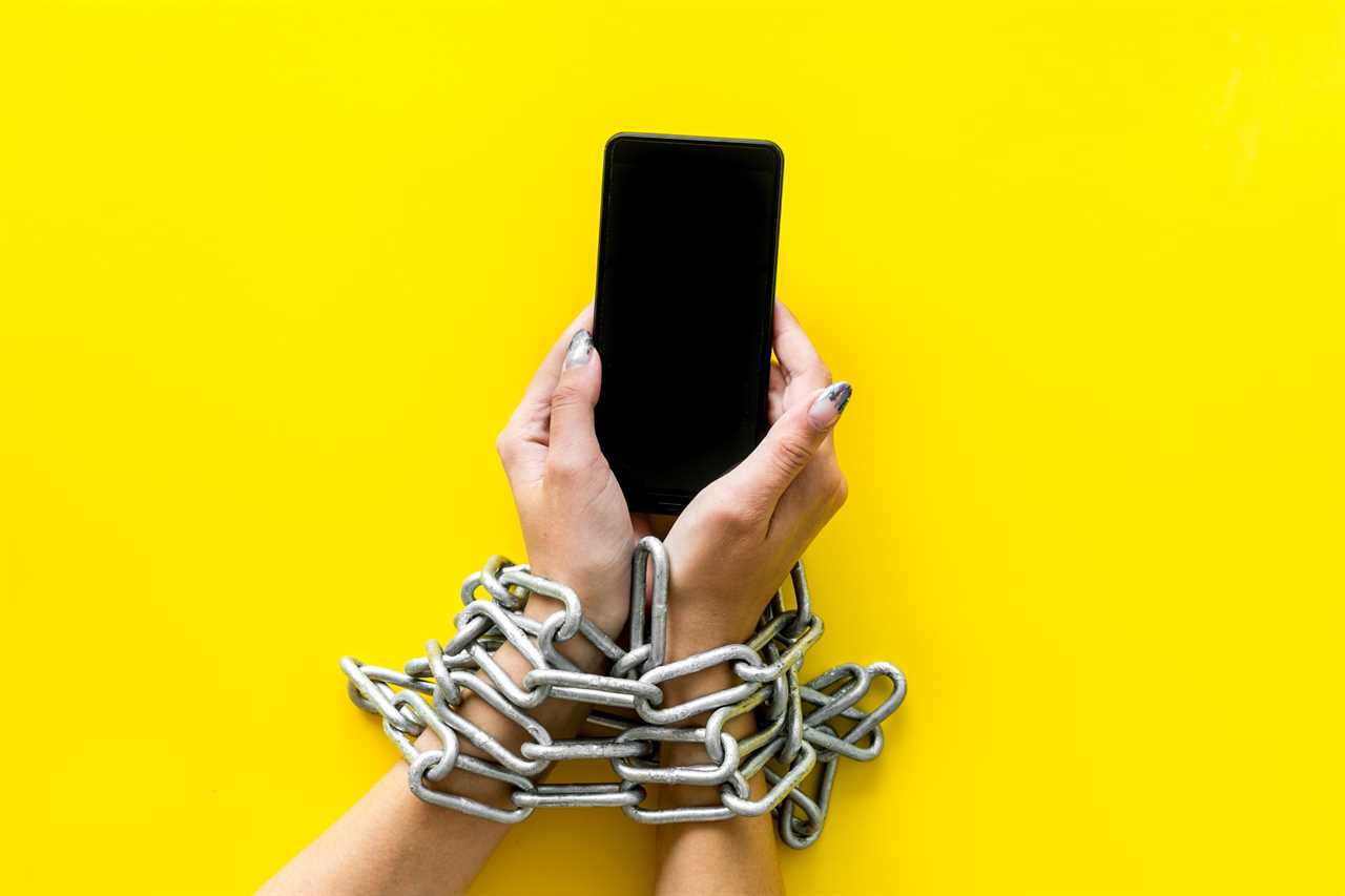 chained to phone